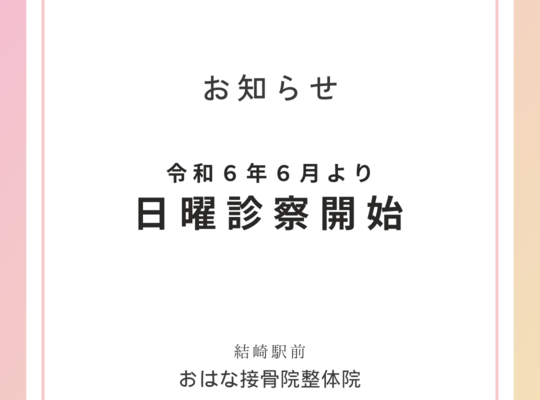 日曜診察開始について